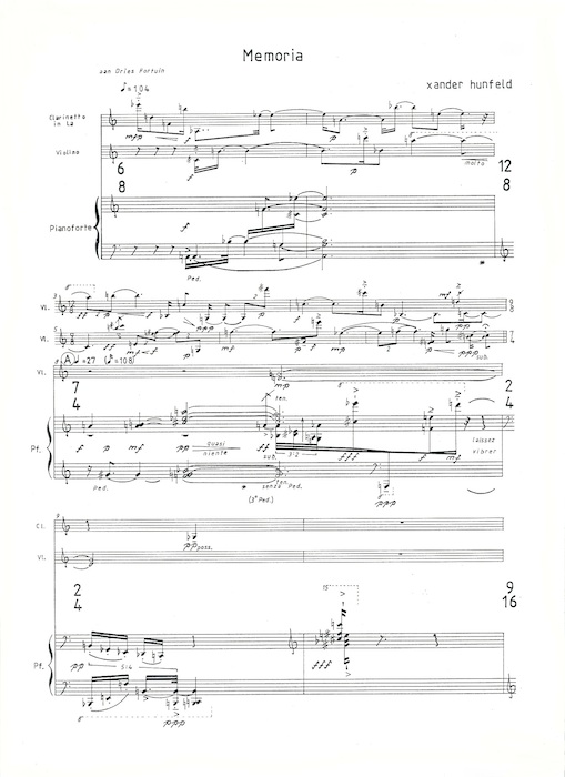 Xander Hunfeld - partituur A piano praxis