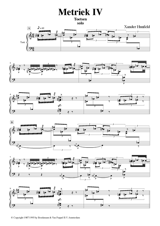 Xander Hunfeld - partituur Metric IV