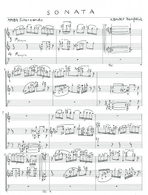 Xander Hunfeld - partituur Pianosonate nr. 2